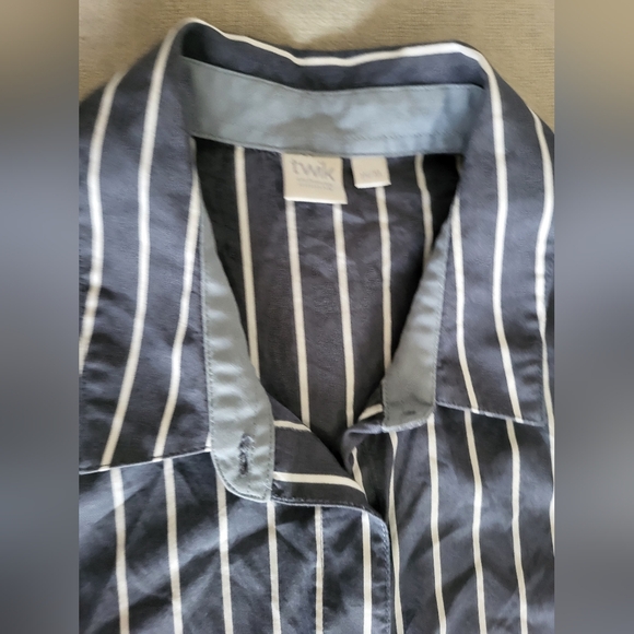 Simon's Twik Blue Stripe Sleeveless button up XL cotton - Picture 2 of 5